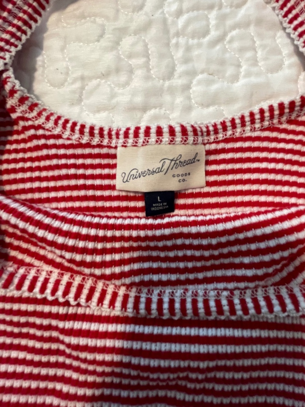 Universal Thread Textured RibTank-Red & White Size Large - Picture 6 of 7
